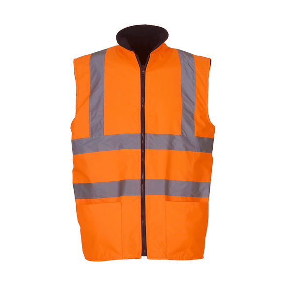Yoko | Fluo fleece omkeerbaar bodywarmer reflecterend vest